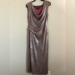 Connected Apparel! Pink/Aqua Colored Dress Sz 16